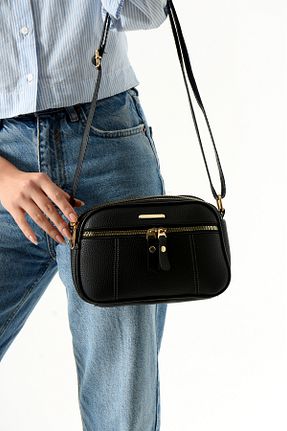 کیف دوشی مشکی زنانه چرم مصنوعی İAMBTŞY - کد 873388656
