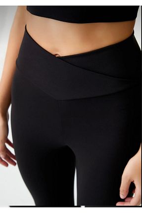 ساق شلواری اسپرت مشکی زنانه بلند BK - کد 873390028