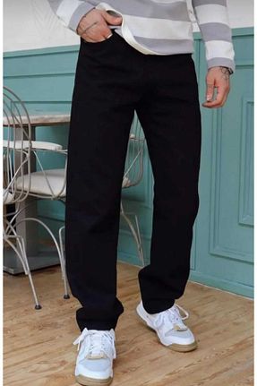 شلوار جین مشکی مردانه پاچه گشاد Denim - کد 873392300