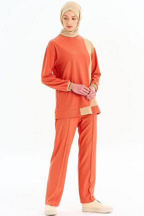 شلوار حجاب نارنجی زنانه بافتنی Tuğba - کد 873393169