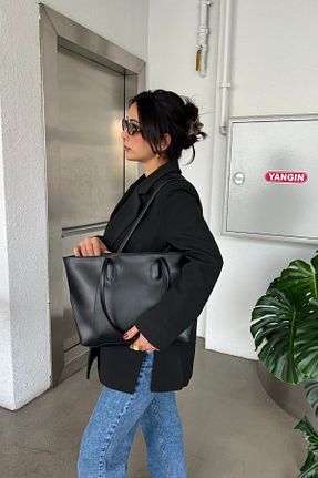 کیف دوشی مشکی زنانه چرم مصنوعی minebag - کد 824429549