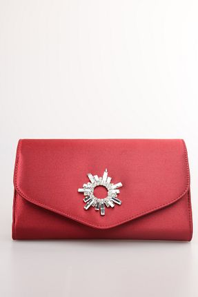 کیف مجلسی زرشکی زنانه چرم مصنوعی weem bag - کد 868566035