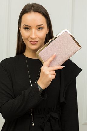 کیف مجلسی صورتی زنانه چرم مصنوعی weem bag - کد 871672123