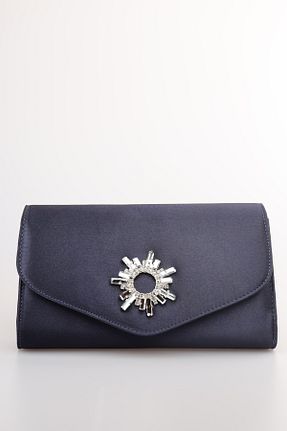 کیف مجلسی سرمه ای زنانه چرم مصنوعی weem bag - کد 868566089