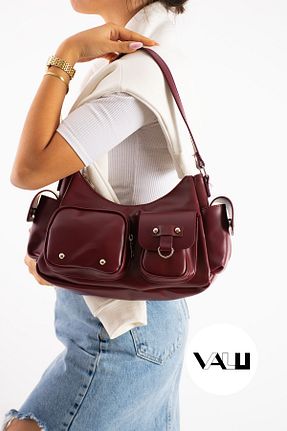کیف دوشی زرشکی زنانه چرم مصنوعی Valu Accessorize - کد 873414935