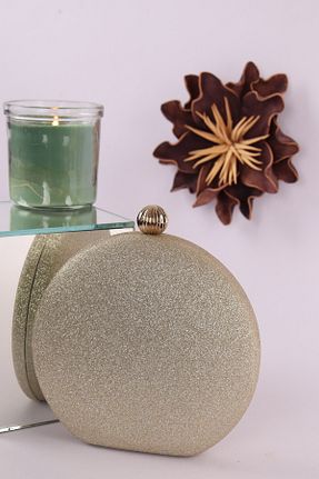 کیف مجلسی طلائی زنانه چرم مصنوعی weem bag - کد 873039929