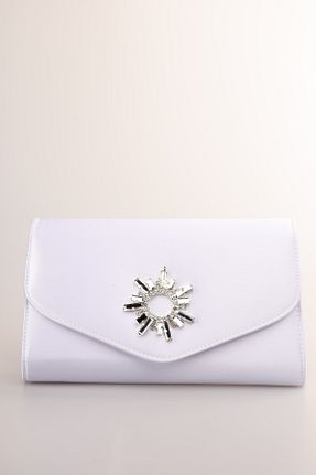 کیف مجلسی سفید زنانه چرم مصنوعی weem bag - کد 868566083