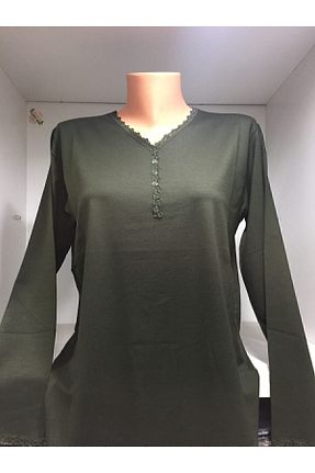 بلوز خاکی زنانه ساده Afacan - کد 103175322