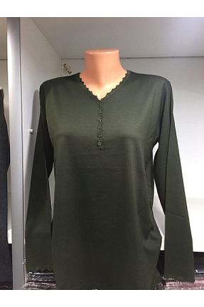 بلوز خاکی زنانه ساده Afacan - کد 103175322
