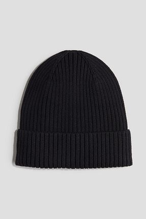 کلاه مشکی مردانه پنبه ای H&M - کد 873638924