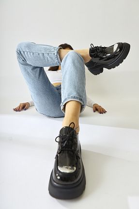 کفش کژوال قهوه ای زنانه چرم لاکی Limoya - کد 873641154