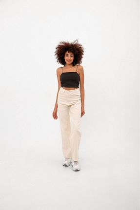 شلوار بژ زنانه لیکرا White Black Jeans - کد 873625262