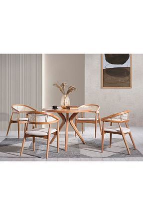 صندلی ناهار خوری بژ چوب Gazzini furniture - کد 853252724