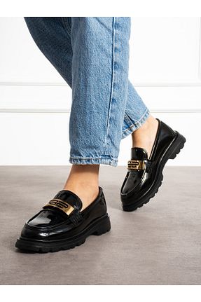 کفش لوفر مشکی زنانه چرم مصنوعی Alemdar Shoes - کد 873690535