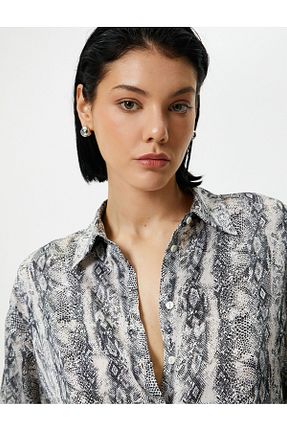 پیراهن طوسی زنانه رگولار Koton - کد 796468025
