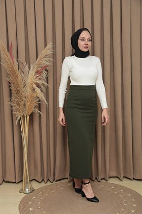 دامن حجاب خاکی زنانه Kalem Yağızlar Giyim - کد 86965394