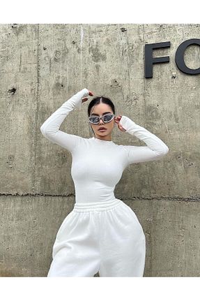 بادی سفید زنانه پنبه پلی استر BALİNA - کد 873734246