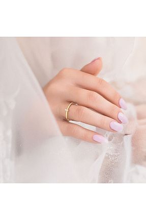 انگشتر نقره طلائی زنانه زیرکن Indigo Takı - کد 79592782
