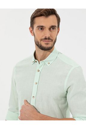 پیراهن سبز مردانه اسلیم فیت Pierre Cardin - کد 833122488