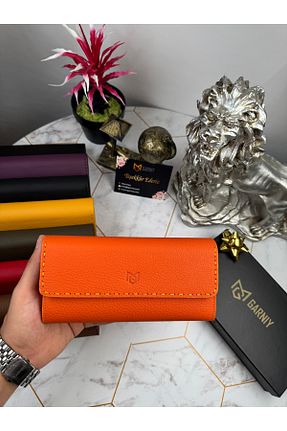 کیف پول نارنجی زنانه ابعاد بزرگ Garniy - کد 870719301