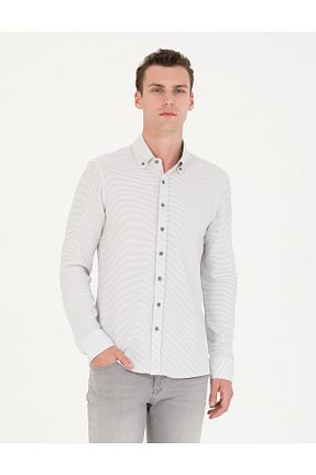 پیراهن طوسی مردانه اسلیم فیت Pierre Cardin - کد 829179529