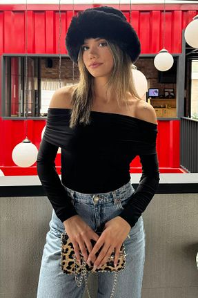 بلوز مشکی زنانه ساده GÜLSELİ - کد 873777289