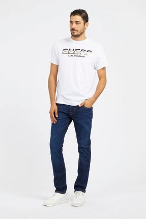شلوار جین مشکی مردانه پاچه تنگ Guess - کد 873763449