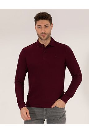سوئیشرت زرشکی مردانه ساده Pierre Cardin - کد 828922441