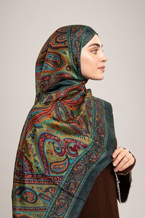 شال سبز زنانه ابریشم CHALE - کد 873783330