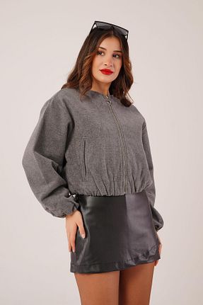 کاپشن طوسی زنانه رگولار Hipo Trend - کد 873785604