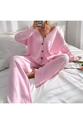 ست بالاتنه و پائین تنه صورتی زنانه تریکو GetCrazy - کد 866319558