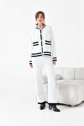 ست بالاتنه و پائین تنه نباتی زنانه بافتنی FTZ WOMEN - کد 873793407
