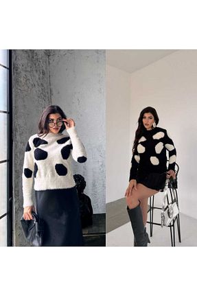 پلیور سفید زنانه Puantiyeli MODA - کد 873825494