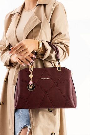 کیف دوشی زرشکی زنانه چرم مصنوعی mıchael polo - کد 193542188
