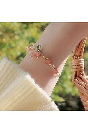 دستبند جواهر صورتی زنانه زیرکن TEMU - کد 873829406
