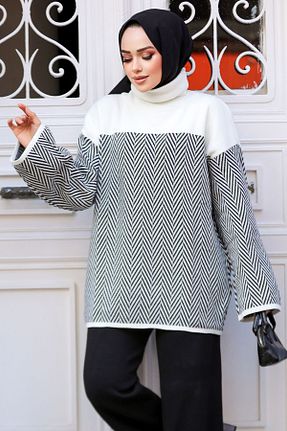 تونیک حجاب نباتی زنانه بافتنی Neva Style - کد 873841906