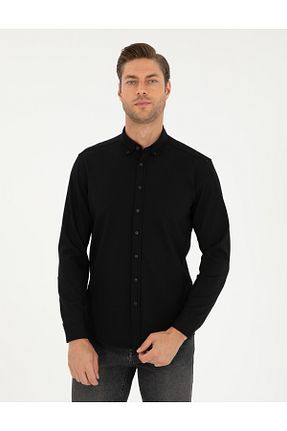 پیراهن قهوه ای مردانه اسلیم فیت Pierre Cardin - کد 858458791