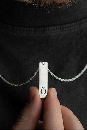 گردنبند نقره طوسی مردانه 925 عیار Vetro Silver - کد 873912597