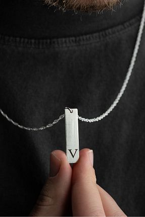 گردنبند نقره طوسی مردانه 925 عیار Vetro Silver - کد 873914263