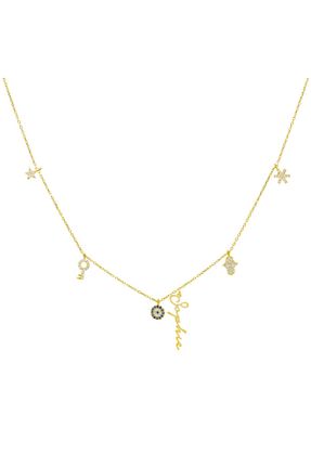 گردنبند نقره طلائی زنانه 925 عیار beonejewelry - کد 873932781