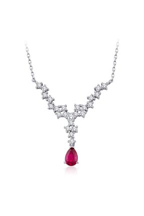 گردنبند الماس یاقوت Sembol Gold - کد 41295447