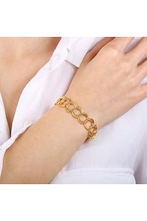 دستبند طلا طلائی زنانه 14 عیار Sembol Gold - کد 94347993