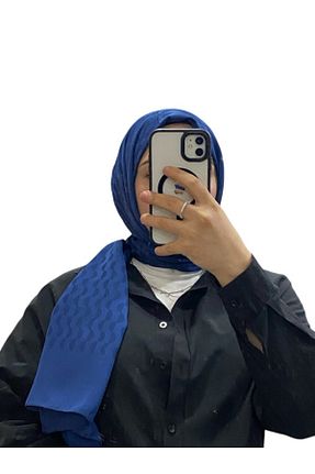 شال سرمه ای زنانه پنبه ای şehri şal - کد 873932235