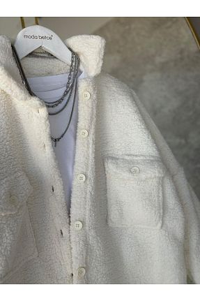 کت سفید زنانه اورسایز modabetce - کد 873963643