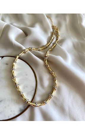 گردنبند جواهر طلائی زنانه روکش طلا gaila design - کد 873963811