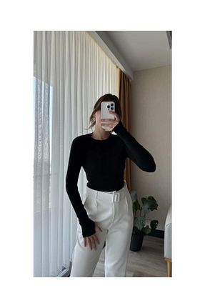 بادی مشکی زنانه یقه دوچرخه çınarr butikk - کد 874010245