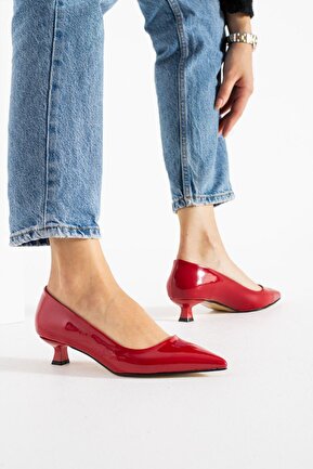 کفش پاشنه بلند کلاسیک قرمز زنانه پاشنه کوتاه (1 - 4 سانتی متر) Genel Markalar - کد 874010862
