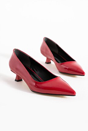 کفش پاشنه بلند کلاسیک قرمز زنانه پاشنه کوتاه (1 - 4 سانتی متر) Genel Markalar - کد 874010862