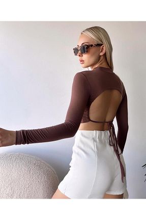 تونیک قهوه ای زنانه لیکرا ESVE BUTİK - کد 874046341