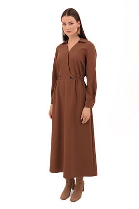 لباس حجاب قهوه ای زنانه رگولار Aker - کد 771540998
